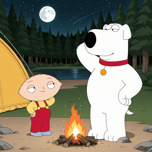 Boys and Dog - Stewie and Brian by Wizardludas on Tensor.Art