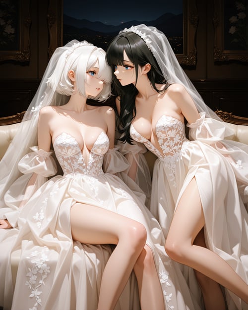 High slit wedding dress by reprinter on Tensor.Art