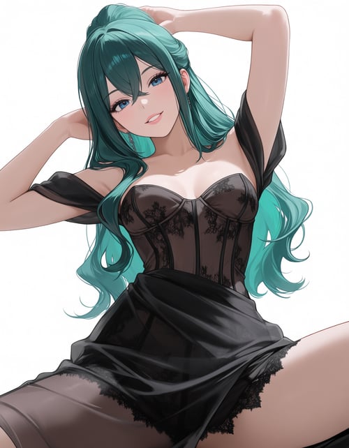 【COSTUME】Off-Shoulder Sheer Lace Dress by Min on Tensor.Art
