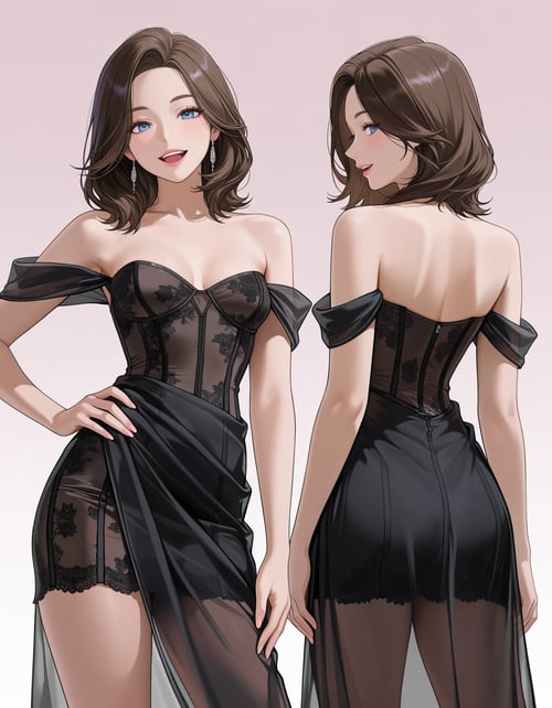【COSTUME】Off-Shoulder Sheer Lace Dress by Min on Tensor.Art