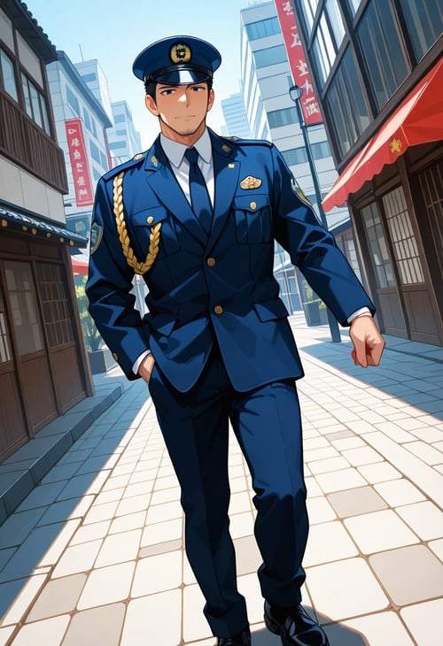 Male Japanese Police Uniform (winter) by Hanneken0130 on Tensor.Art