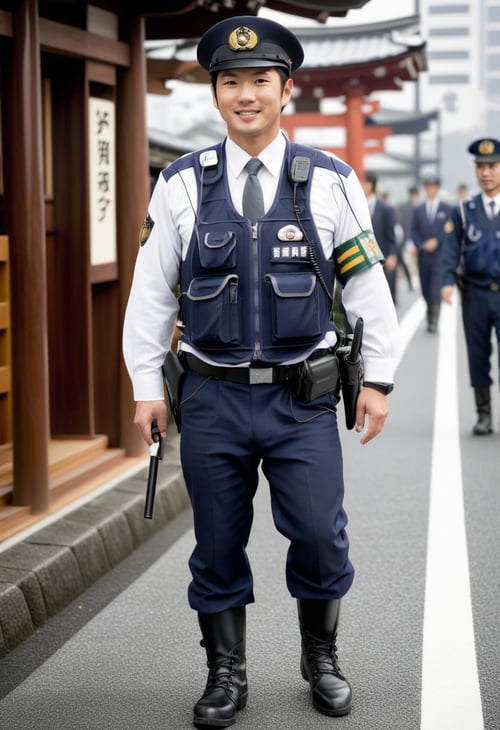 Male Japanese Police Uniform (winter) by Hanneken0130 on Tensor.Art
