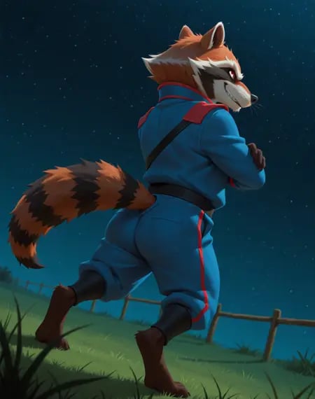 Rocket Raccoon Blue Outfit (Marvel Comics) (Illust by user_720431629750874608 on Tensor.Art
