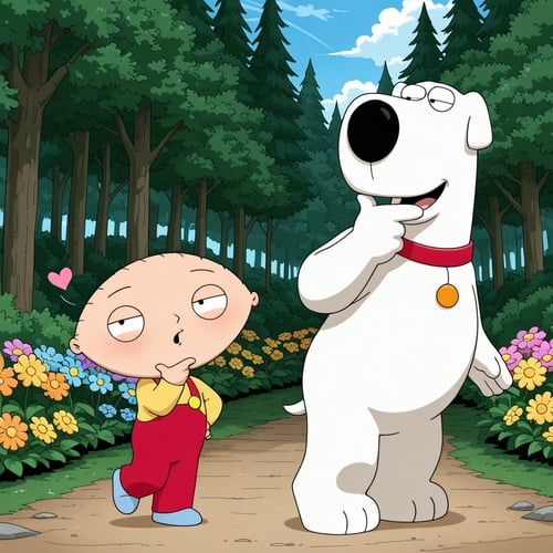 Boys and Dog - Stewie and Brian by Wizardludas on Tensor.Art