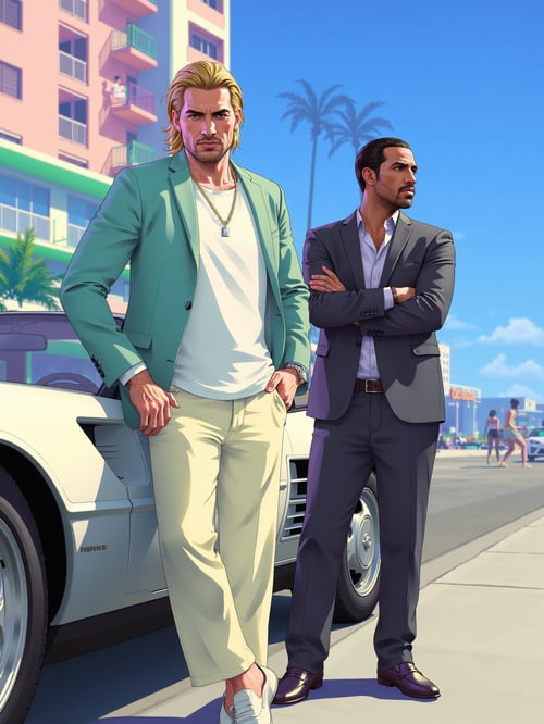 GTA 6 Style | Grand Theft Auto VI FLUX Style LoRA by Pebiss on Tensor.Art