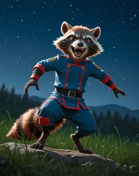 Rocket Raccoon Blue Outfit (Marvel Comics) (Illust by user_720431629750874608 on Tensor.Art