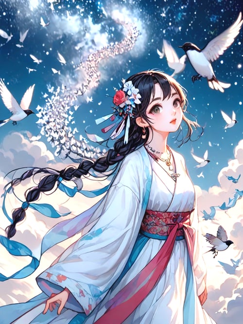 girl like magpie bridge by 鬼畫符 on Tensor.Art