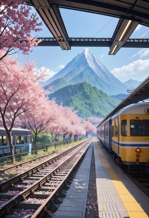 0802 Sakura Train Station by reprinter on Tensor.Art