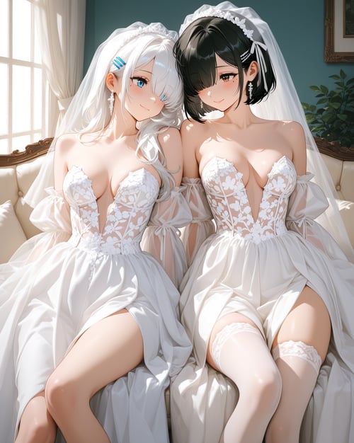 High slit wedding dress by luxiaoai on Tensor.Art
