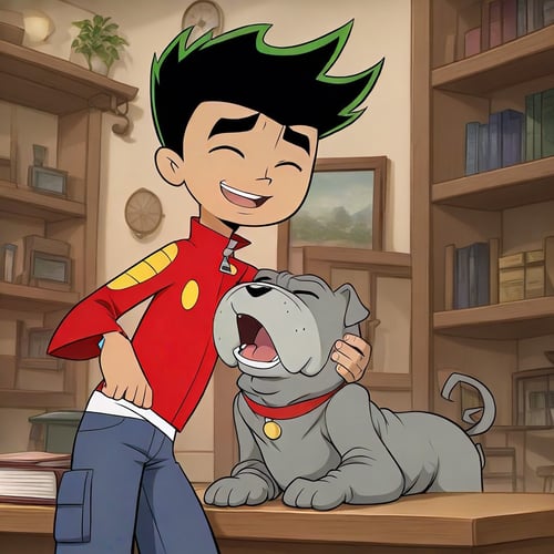 Boy and Dog - Jake Long and Fu Dog by Wizardludas on Tensor.Art