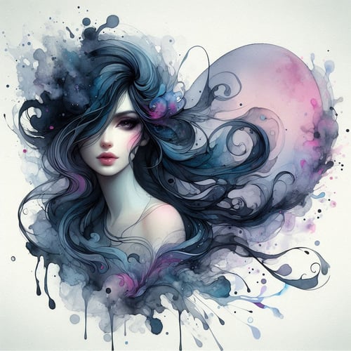 Splash art Watercolor Arina by Anieta on Tensor.Art
