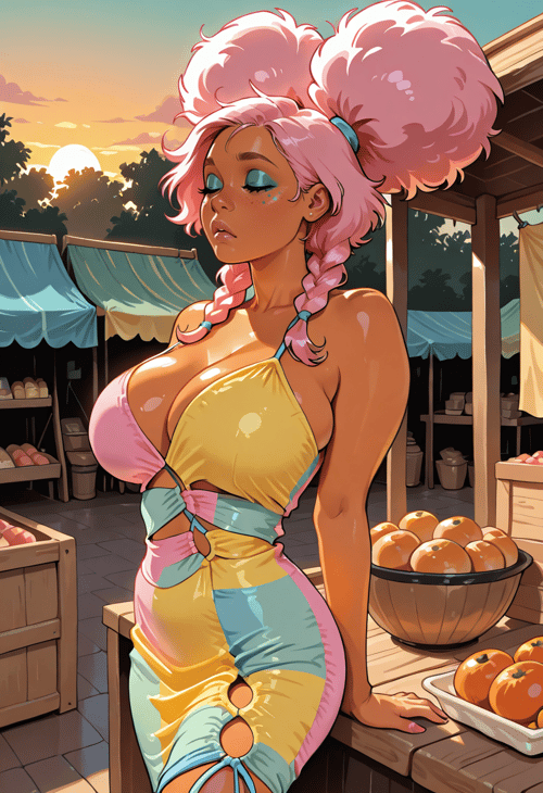 Pastel Cutout Dress by reprinter on Tensor.Art