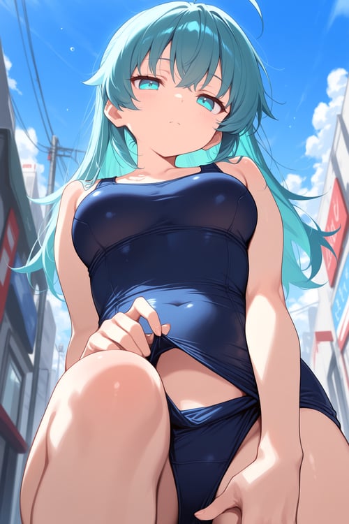 school swimsuit flap / 水抜き穴 / 旧型スクール水着 / 旧スク by yy on Tensor.Art