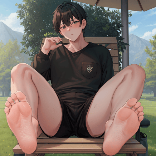 Male feet pose / barefoot by user_701026585255445903 on Tensor.Art