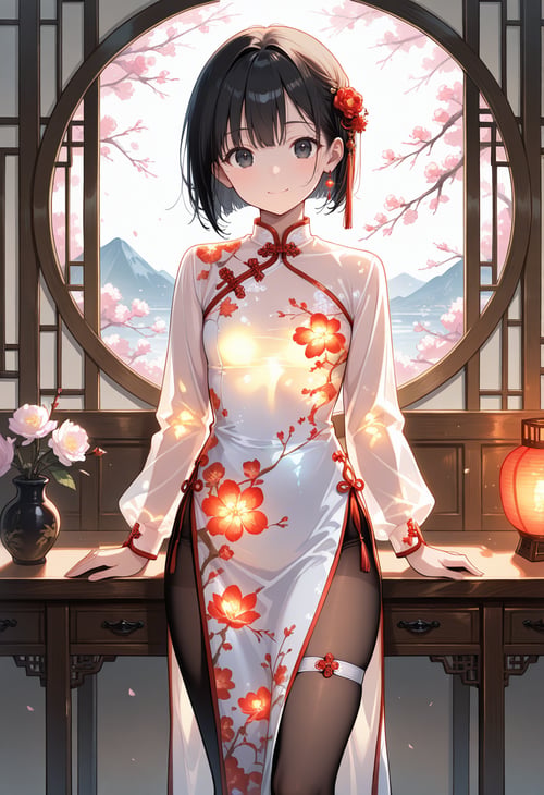 Glowing Cheongsam(China Dress) by miaomiao on Tensor.Art