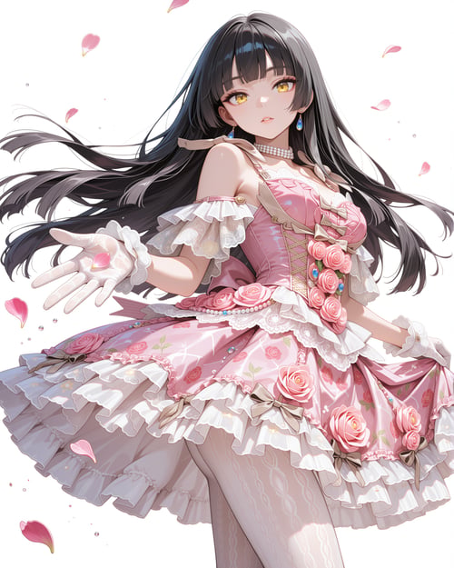 Pink lace tiered dress by luxiaoai on Tensor.Art
