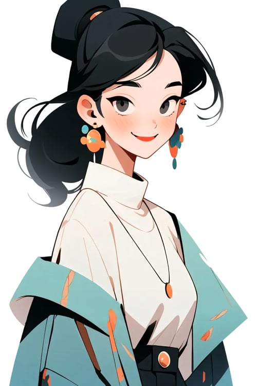 极简扁平插画 ｜流畅线条 by 晓风同学 on Tensor.Art
