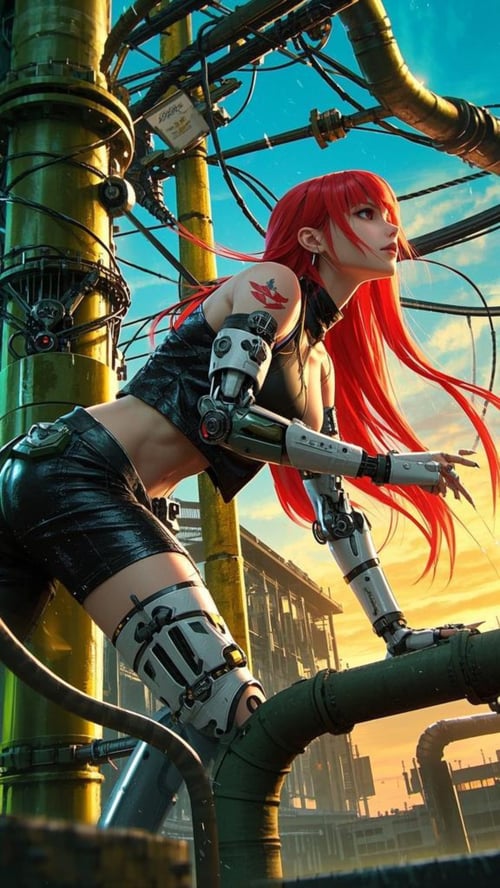 Cyberpunk chainsaw girl-flux1.0 by searn on Tensor.Art