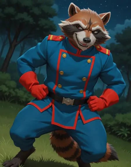 Rocket Raccoon Blue Outfit (Marvel Comics) (Illust by user_720431629750874608 on Tensor.Art