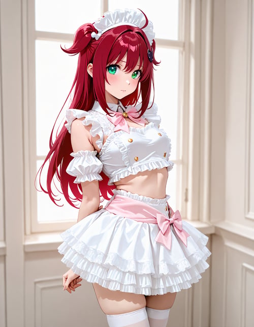 Cute Maid Croptop Miniskirt [clothing] by Min on Tensor.Art