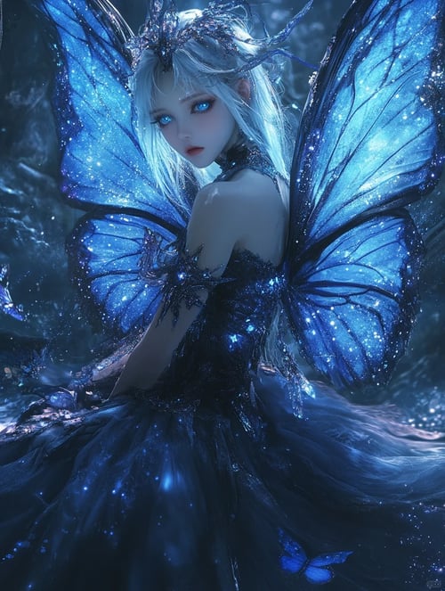 蓝色精灵美女-flux1.0 by ai老头 on Tensor.Art