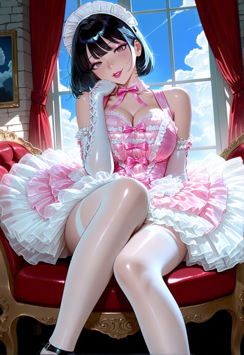 Ruched Frilly Maid | Ruch Hour | ANIMA by poron on Tensor.Art