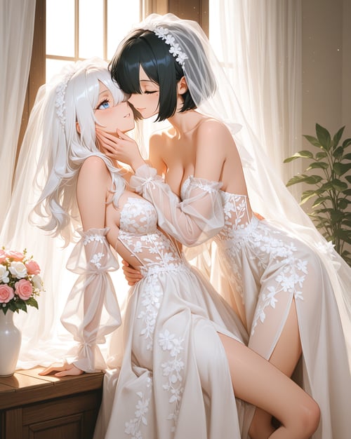 High slit wedding dress by luxiaoai on Tensor.Art