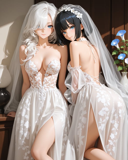 High slit wedding dress by reprinter on Tensor.Art