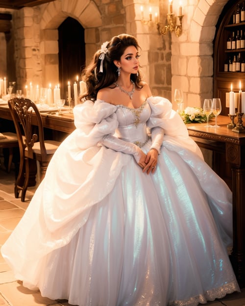 Sarah's Lamé Iridescent Ballgown | Labyrinth(1986) by miaomiao on Tensor.Art