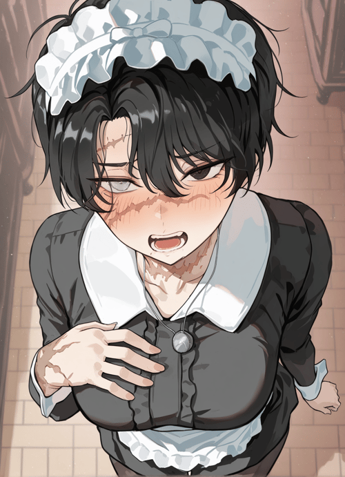 Scarred tomboy maid | Artist: park ongjol (OC) by Min on Tensor.Art