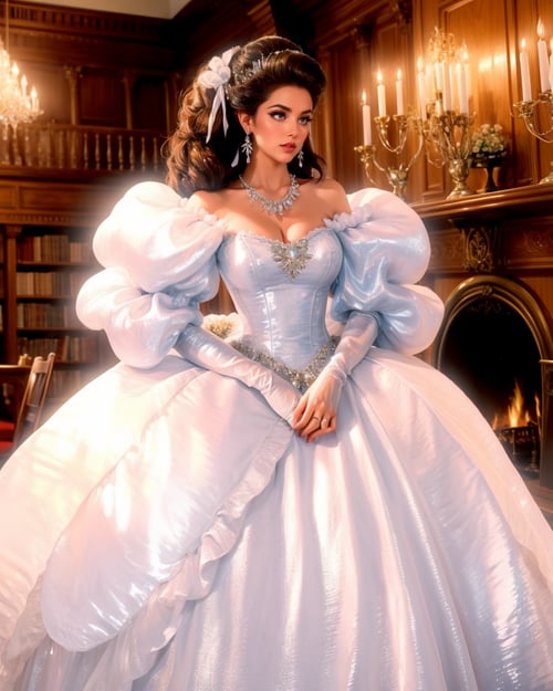 Sarah's Lamé Iridescent Ballgown | Labyrinth(1986) by miaomiao on Tensor.Art