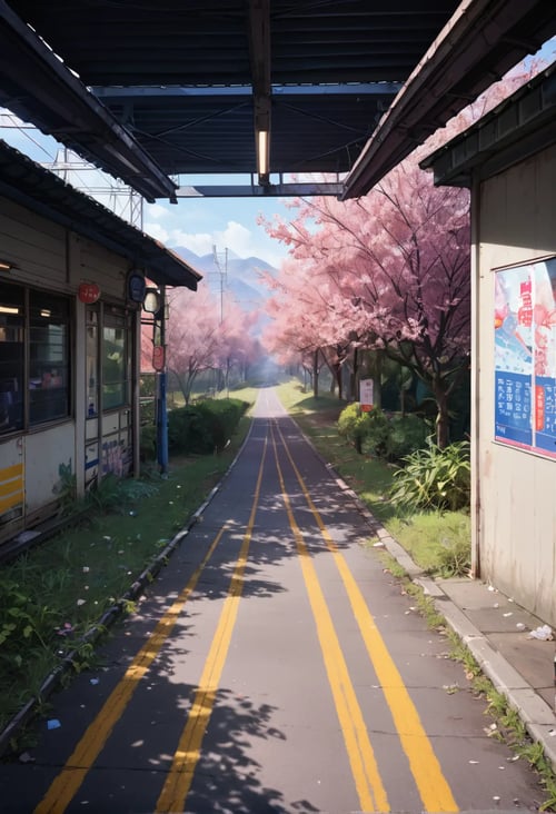 0802 Sakura Train Station by reprinter on Tensor.Art