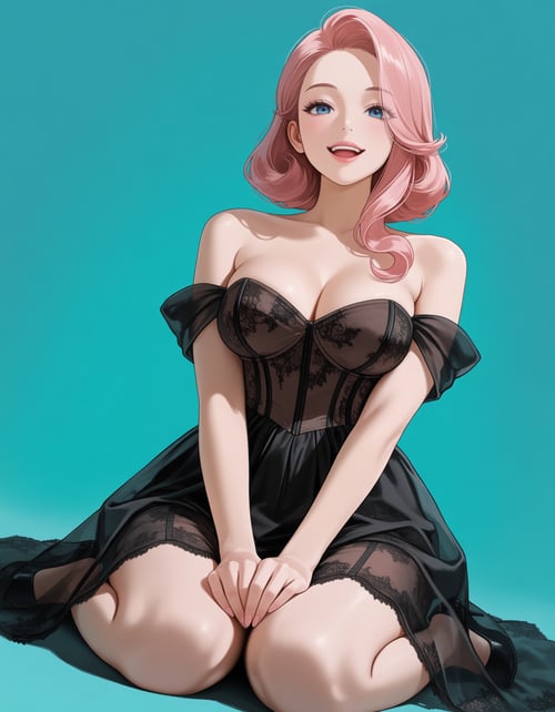 【COSTUME】Off-Shoulder Sheer Lace Dress by Min on Tensor.Art