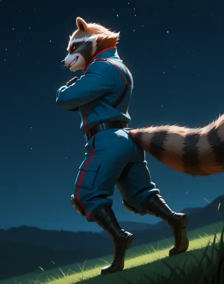 Rocket Raccoon Blue Outfit (Marvel Comics) (Illust by user_720431629750874608 on Tensor.Art