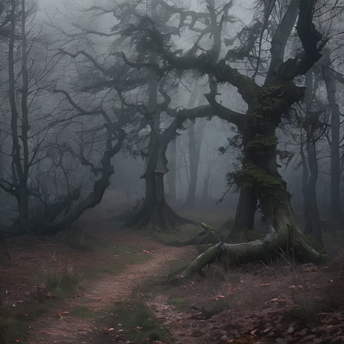 Dark gloomy forest of horror and death by Zmay on Tensor.Art