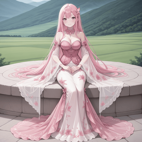 PinkFlowerDress by miaomiao on Tensor.Art