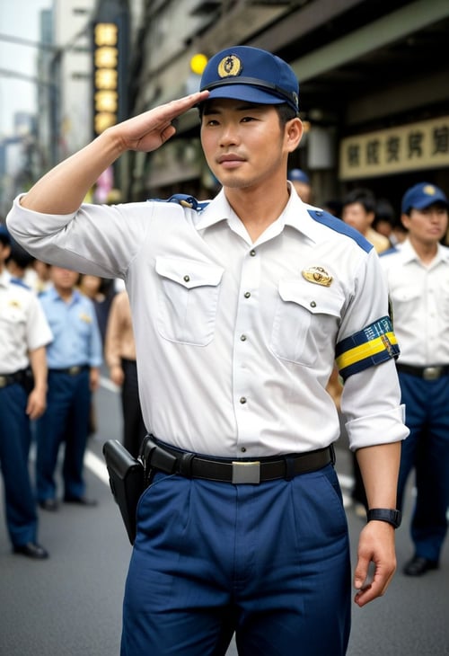 Male Japanese Police Uniform (winter) by Hanneken0130 on Tensor.Art