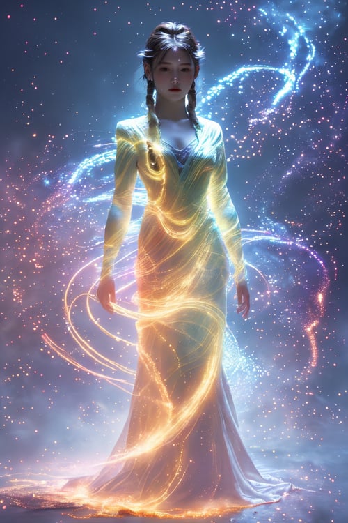 霓虹幻彩-流光溢彩的衣服-AI摆摊专用lora by 小资AI画廊 on Tensor.Art