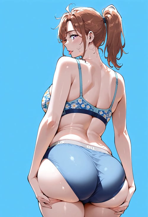 Innerwear - Blue Floral Print Lingerie by reprinter on Tensor.Art