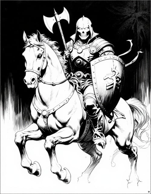 FRAZETTA Ink Style by inknoir on Tensor.Art
