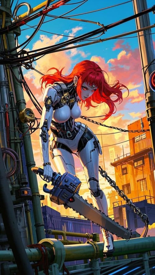Cyberpunk chainsaw girl-flux1.0 by searn on Tensor.Art