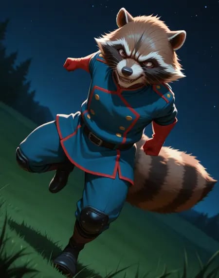 Rocket Raccoon Blue Outfit (Marvel Comics) (Illust by user_720431629750874608 on Tensor.Art