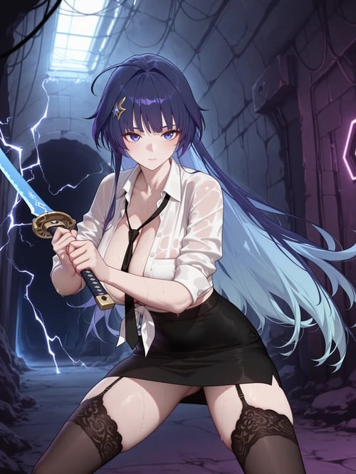 Open Shirt Office Lady Outfit by reprinter on Tensor.Art