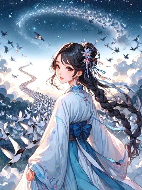 girl like magpie bridge by 鬼畫符 on Tensor.Art
