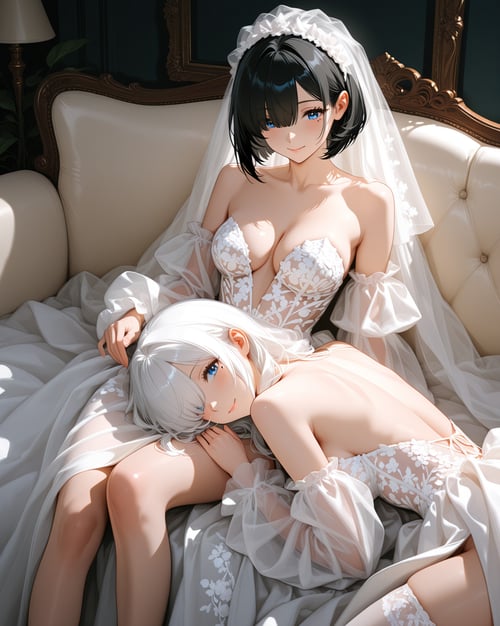 High slit wedding dress by reprinter on Tensor.Art