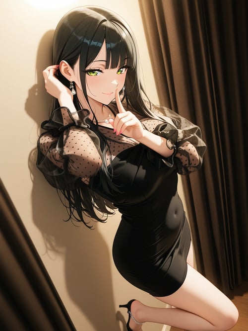 See-through sleeves taut dress by luxiaoai on Tensor.Art