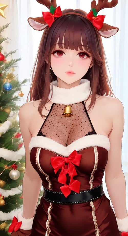 Christmas Reindeer Temptation Dress [clothing] by Min on Tensor.Art