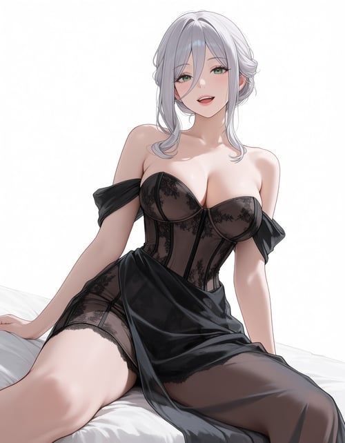 【COSTUME】Off-Shoulder Sheer Lace Dress by Min on Tensor.Art