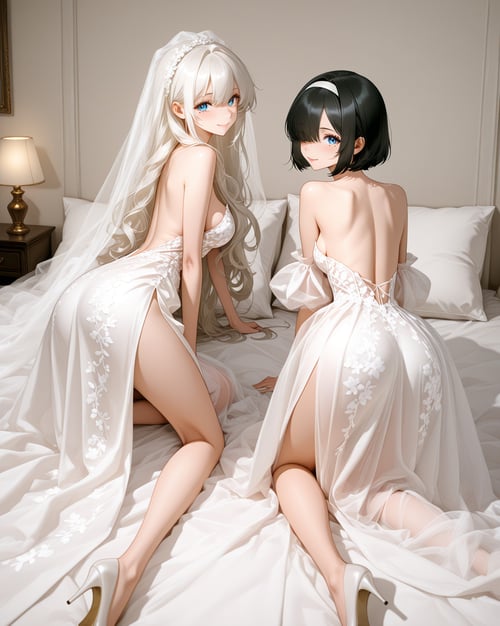High slit wedding dress by reprinter on Tensor.Art