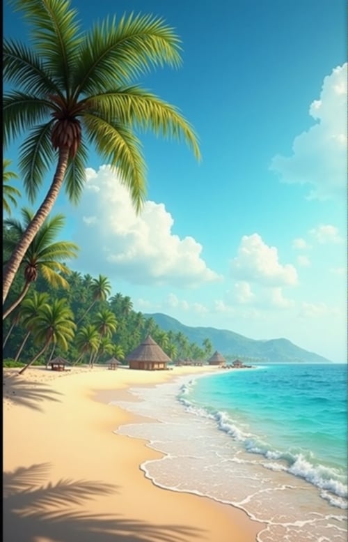 Cartoon Summer Beach (Beta) by user_781168785213302375 on Tensor.Art